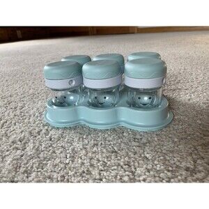 Nutribullet Baby Dial Date Blue Food Storage 6 Cups & Base Tray